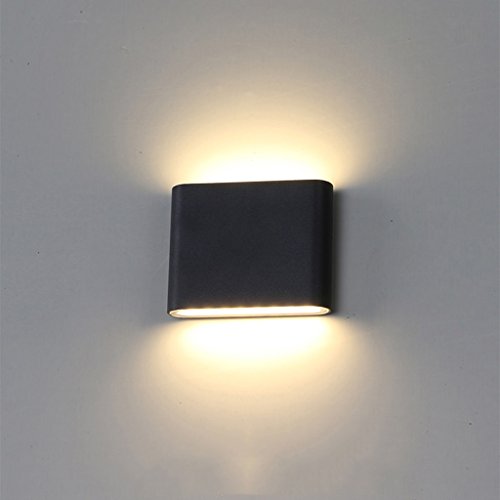 Preisvergleich Produktbild Wandleuchte Wandmontiert Nachttisch LED Einfache Outdoor Wasserdichte Gang Treppen Wohnzimmer Warme Bürobeleuchtung (Farbe : Schwarz)