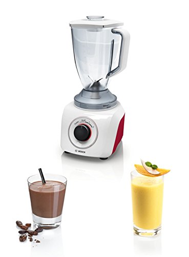 Bosch MMB21P0R Standmixer SilentMixx 500 W, Edelstahl-Messer, weiß / rot - 4