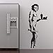 Produktbild guijiumai Banksy Fast Food Caveman Graffiti Wandkunst Aufkleber Home Decoration Wandbild Removable Bedroom Decor Sticker weiß 58x26cm
