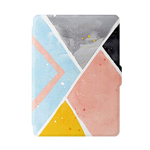 Preisvergleich Produktbild HLCBHT Kindle Paperwhite4 Schutzhülle Literarisches Geometrisches Puzzle 10. Generation 6-Zoll-Cartoon-Persönlichkeit E-Reader Schwarz Unterschale Ruhezustand Leichte Anti-Fall-Ledertasche
