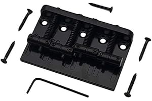 Jemcgrl Chevalet de Guitare Basse Hardtail à 4 Cordes pour Basse de PréCision Jazz Basse PB Style, Noir