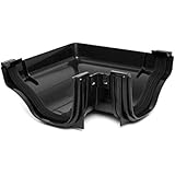 Polypipe Ogee ROG03B Black Extra Capacity Gutter External 90 Degree Angle 130 x 70mm