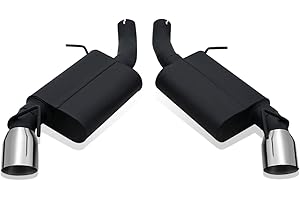 DNA Motoring CBE-UR-012 Ovaler Schalldämpfer, Achsrück-Auspuff kompatibel mit Chevy Camaro SS 6,2 l 10,2 cm OD IN / 7,6 cm OD Einlass / 7,6 cm OD Auslass / 7,6 cm OD Auslass