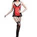 Produktbild VENMO Dessous Frauen Unterwäsche Nachtwäsche Spitzen Top G-String Set Sleepwear reizvolle Damen Dessous Set Babydolls Lace Reizwäsche Unterwäsche Spitzen-BH mit G-String Top Underpant (Sexy Red)