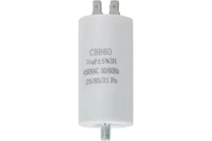AISHANJIACHENG Condensatore serie CBB60 doppio inserto 30UF 450VAC condensatore custodia in plastica pellicola metallica con viti al fondo ues per lavatrice, pompa acqua, ecc