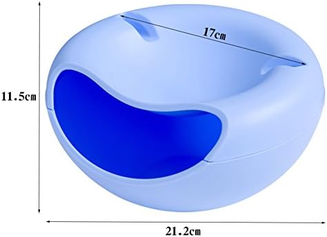 Fruit Bowl,Candy Plate Phone Bracket Sunflower Seeds Plate Plastic Double Mini Nuts Plate Bedroom Living Room Sofa-B