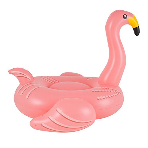 SWIM-O-MINGO Flamingo Luftmatratze aufblasbar, für bis zu 2 Personen – Pool, Strand, Beach, Insel – bis 200 kg belastbar, Größe: 190 x 190 x 130 cm, pink, 0,5 mm Materialdicke - 7