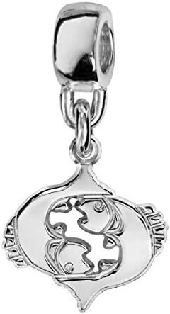 So Chic Bijoux Fish Zodiac sterling silver charm Compatible with Pandora, Trollbeads, Chamilia, Biagi