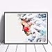Produktbild qiumeixia1 Modern Cloud Girl Posters and Prints Canvas Painting, Creative Wall Pictures for Living Room, Wall Art Home Decor 60 * 90cm No Frame