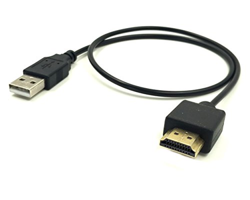 maxhood USB zu HDMI Konverter Kabel, USB 2.0 Typ A Stecker auf Golden vergoldet HDMI Stecker Ladekabel 50 cm - 3