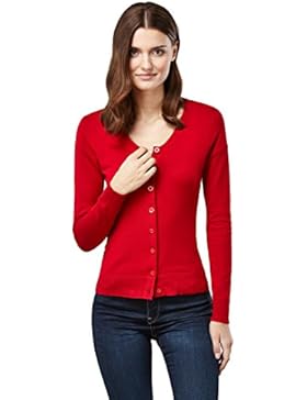 Vincenzo Boretti Klassische Damen Strickjacke mit Knopfleiste