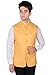 La Rainbow Casual Silk Blend Yellow Nehru Jacket For Men/Boys RS.1490.00