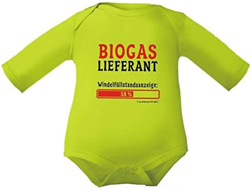 Baby Onesie ´Biogas delivery´, Baby bodysuit 1/1 Sleeve, 9 colours, Sizes N50-98 -  green - 3 Years