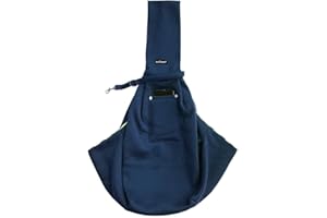 Leconpet Dog Sling Carrier Shoulder Bag for Pets with Mobile Phone Pocket Safety Buckle Security Lock, Suitable for Puppy, Small Dogs, and Cats for Outdoor Travel (Blue)