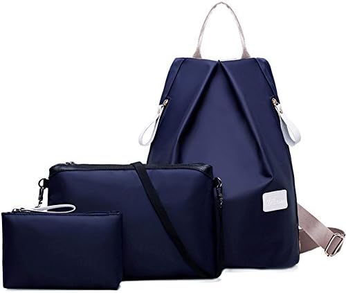 Turelifes 3 Pcs Women bags Waterproof Oxford cloth backpack Handbags Shoulder Bags Tote Satchel Hobo Purse Bags Set (Blue)