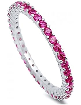 Ring aus Sterlingsilber mit Rubin Zirkonia