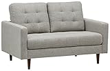 Moderner 50er-Jahre-Stil Amazon Marke - Rivet Cove Getufteter Loveseat im Stil der 1950er Jahre, B 142 cm, Hellgrau