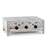 profi gasgrill kaufen Lieferumfang: mit drei stufenlos regelbaren Brennern | Gehäuse mit Zuleitung, Brenner und Gashähnen | Grillrost (verchromt), Flammabdeckung und Fettauffangwanne | inkl. Schlauch und Regler (50mbar) | vormontiert, kartonverpackt