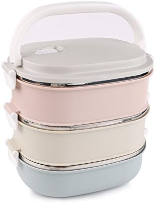 Stainless Steel Lunch Box, Food Storage Containers Three Layers for Kids Adults, School, Office, Camping, Trip,Outdoor