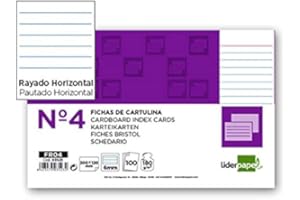 Liderpapel Ficha Rayada Nº 4 125X200Mm Paquete De 100 180 g/m²