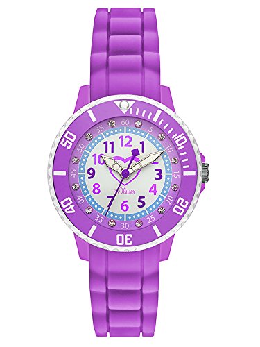 s.Oliver Mädchen-Armbanduhr Analog Quarz Silikon SO-3108-PQ
