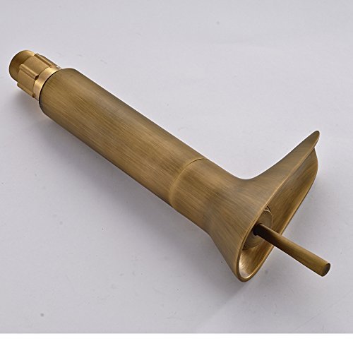 Hiendure® Einhebel- Mischbatterie Wasserhahn Armatur Waschtischarmatur Wasserfall Einhandmischer für Bad Waschbecken (hoch) - 6