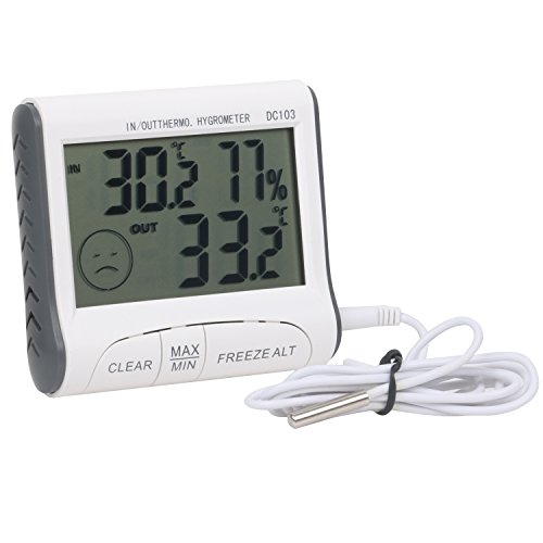TRIXES digitales LCD Innen-Aussen-Thermometer und Hygrometer für Zuhause oder Gewächshaus - 7