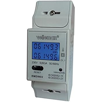 Velleman Emdin02 Appareil De Mesure Monophasé Pour Montage De Rails De Toit 230 V 167205