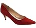 Produktbild Greatonu Spitz Pumps Nubukleder Kitten Absatz Pointed Toe Rot EU40
