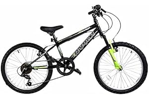 BASIS BIKES Basis Raptor Junior Hardtail Mountain Bike, 20" Wheel - Gloss Black/Green