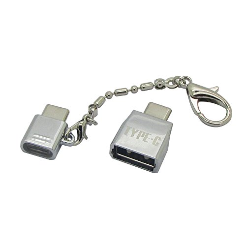 USB C Adapter [2 Pack], 4U USB C zum Micro USB Buchse Adapter mit Schlüsselanhänger + USB 3.1 Typ C auf USB 3.0 Typ A Female OTG Adapter Konverter Mit Aluminium Gehäuse für MacBook Pro 2016, Google Chromebook Pixel, Galaxy S8/S8+, Mi 4C, Nokia N1, Google Nexus5x Nexus6P, Microsoft Lumia950 Lumia950XL usw. -Silber
