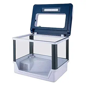 TAIYO PLUSS DISCOVERY? Aquarium Turtle Glass Tank House with Platform, Temperature Display and SMD Panel, Suitable for 2 Turtles, Size: (34X24X29 cm) (LXWXH), Include LED Light and Filter