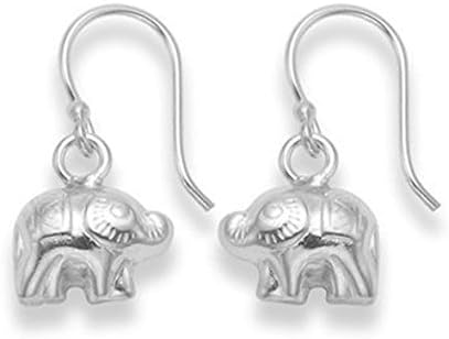 Sterling Silver Elephant earrings - Small double sided - Size: 9mm x 6mm Gift Boxed. 6131.