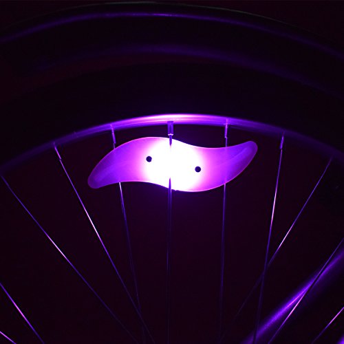 Riao-Tech 4er Set Lila LED Fahrrad Speichenlicht Speichenreflektoren Lichter, Rad Speichenleuchten für Felgen mit 3 Modi - 2