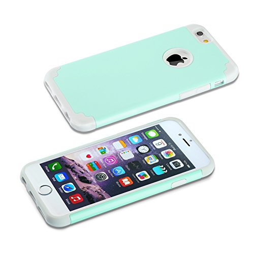 Funda iPhone 6S y Funda iPhone 6   4 7 pulgadas  2 en 1 compuesta Cubierta dura para y Dise  o impreso de Pc  silicona h  brida Protector de golpes fuertes Funda protectora verde menta gris 
