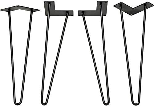 12 Inch Hairpin Legs for Your Diy Project Set of 4 legs of the 12 inch Tall Black Coated For long Lasting Use Rust Free Best Selling Legs by RUSTIC FOR LESS
