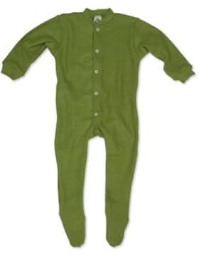 Cosilana Baby Schlafanzug mit Fuß aus weichem Woll-Frottee 100% Schurwolle kbT