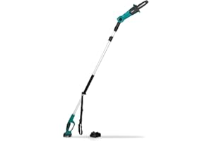 VONROC Motosierra telescópica 20V (Incluye batería de 2.0Ah y cargador rápido) - Cabeza inclinable - Pértiga extensible (200-260 cm)