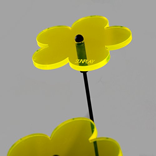 SUNPLAY „Sonnenfänger-Blumen“ in GELB, 5 Stück zu je 5 cm Durchmesser im Set + 35 cm Schwingstäbe - 2