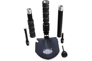 LOBWERK Survival Multifonction Pelle Kit Camping Outdoor Camping Multi Tool Acier Carbone Protection Contre la Rouille Pelle Pliante Randonnée