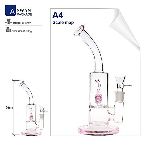 REANICE Recycler Glas Bongs transparente wasser bong 18.8mm bong schüssel höhe 26cm direkt glas rohre honigwabe zweig bongwasser bohrinseln pfeife großen bongs – glas mit zubehör pink - 2