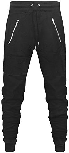 Divided 2k18Feb Mens Slim Fit Trousers Tracksuit Bottom Jogging Joggers Brush Fleece Sweat Pants[Black,L]