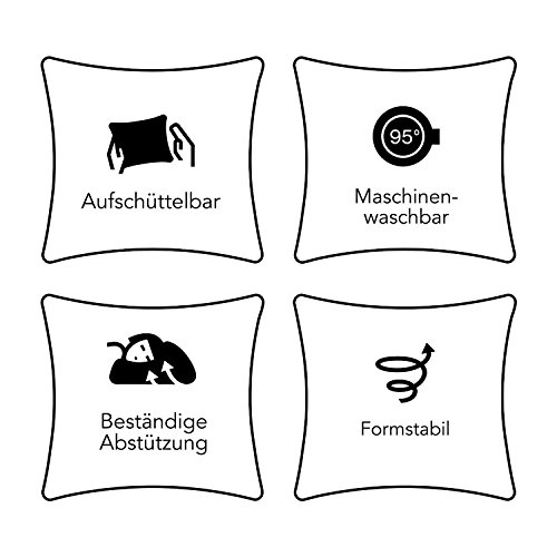 GOLD STERN Medicate Allergiker Kopfkissen 80×80 cm, atmungsaktives Kissen waschbar 95 Grad kochfest, mit Reissverschluss - 3