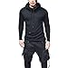 Produktbild Elecenty Herren Kapuzenpullover Kapuzenjacke Winterpullover Warm Rollkragen Bluse Winterjacke Mantel Übergangsjacke Pullover mit Kapuze Mantel Männer Outwear Tops Slim Fit Streetwear (L, Schwarz)