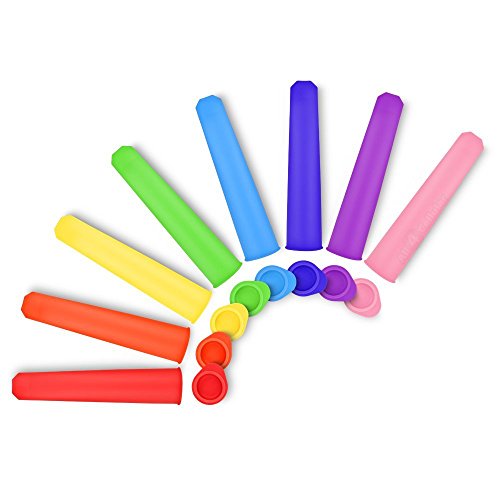 Vlunt 8 X Ice Pop Maker Eis Pop Formen eis am Stiel form-Set eis am stiel-Fuellen mit Saft, Soda, Joghurt-BPA frei 100% Lebensmittelqualitaet Silikon - 3