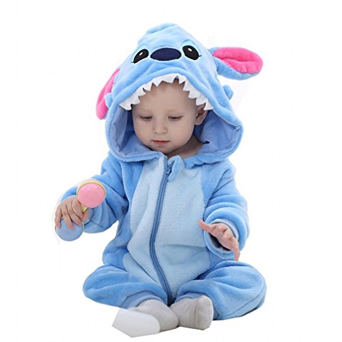 MICHLEY Unisex Baby Costume Spring and Autumn Flannel Romper Outfits Animal Jumpsuit Bstar-90cm