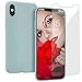 Produktbild ProBien Hülle für iPhone X/iPhone XS, Silikon Handyhülle mit Kostenlos Panzerglas,Ultra-dünne Schutzhülle Kratzfest Bumper Case Cover für iPhone X/iPhone XS-Mint