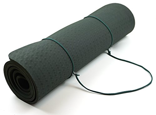 Yogamatte, SGS geprüft, umweltfreundliche TPE Yogamatte, 8mm dick, Pilatesmatte, Gymnastikmatte inkl. Tasche, hypoallergen, hautfreundlich und rutschfest (Dunkelgrün) - 5