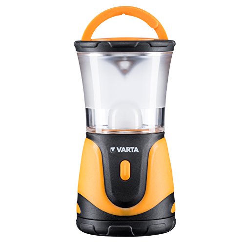 Varta 1 Watt LED Outdoor Sports Lantern 3AA Taschenlampe Campingleuchte Laterne Campinglampe Gartenlaterne stufenlos dimmbar, Nachtlichtfunktion - für Camping, Angeln, Outdoor, Stromausfall, Notfall