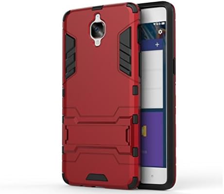Bllosem Huawei Oneplus 3 Case Hybrid Dual Layer PC+TPU Full Body Shock Resistant Armour with Kickstand Function Case for Huawei Oneplus 3 Red
